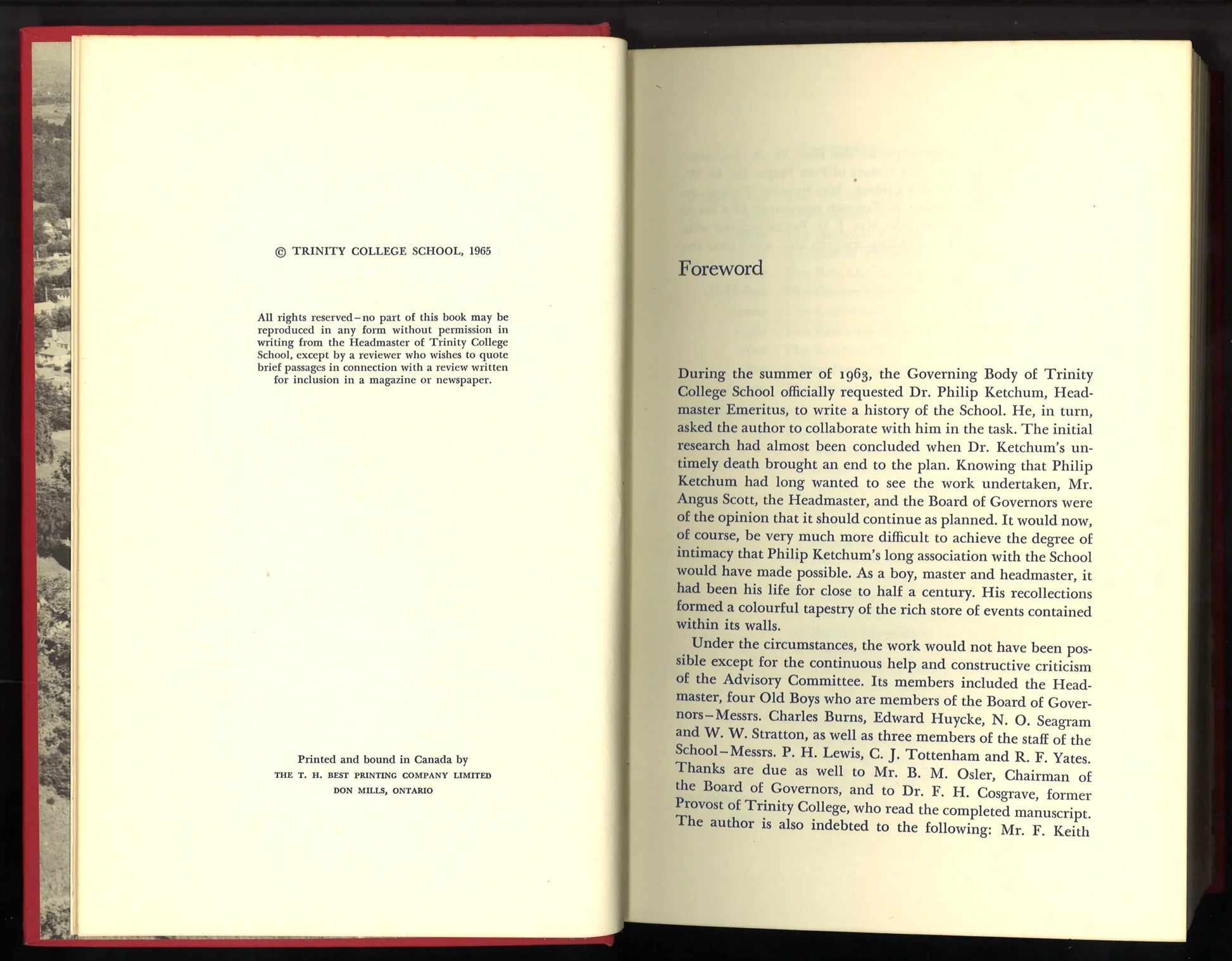 The School on The Hill: Trinity College School 1865 - 1965 - The Bookstore