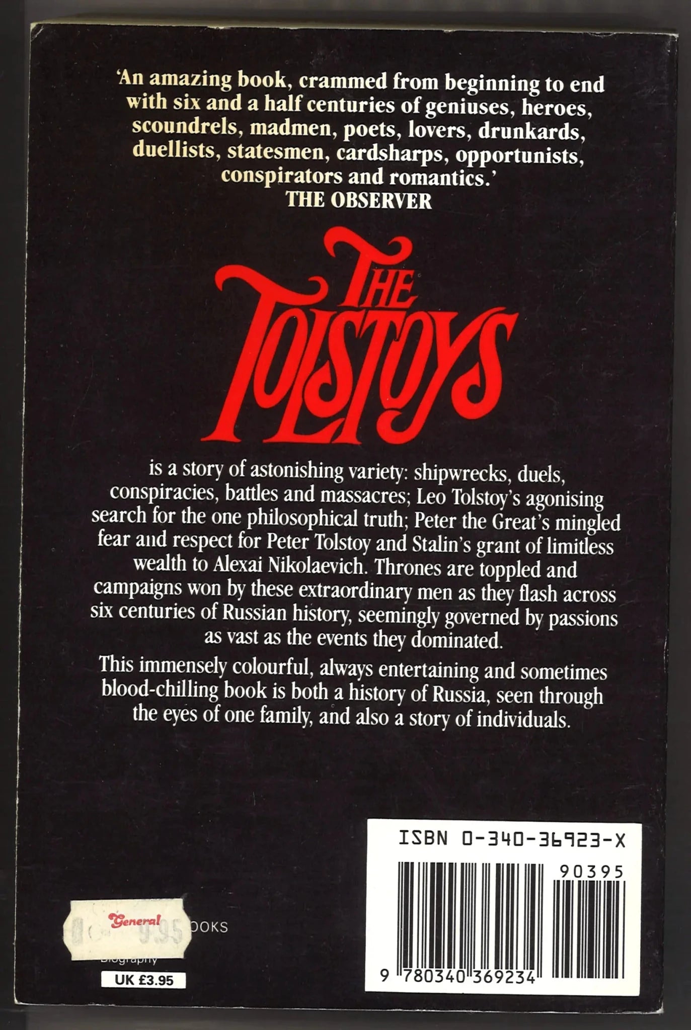 The Tolstoys: Twenty Generations of Russian History 1353 - 1983 - The Bookstore