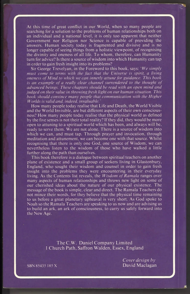 The Wisdom of Ramala – 1986 C. W. Daniel – Vintage New Age Spirituality Paperback - The Bookstore