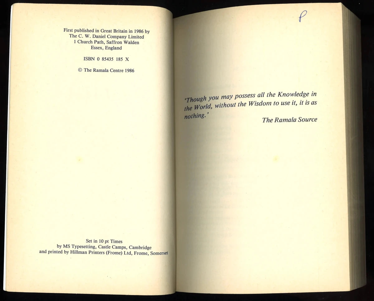 The Wisdom of Ramala – 1986 C. W. Daniel – Vintage New Age Spirituality Paperback - The Bookstore