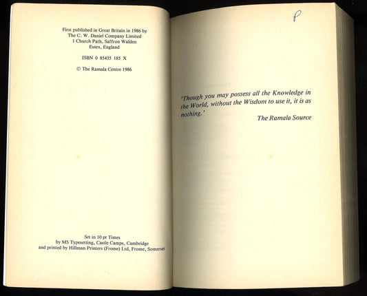 The Wisdom of Ramala – 1986 C. W. Daniel – Vintage New Age Spirituality Paperback - The Bookstore