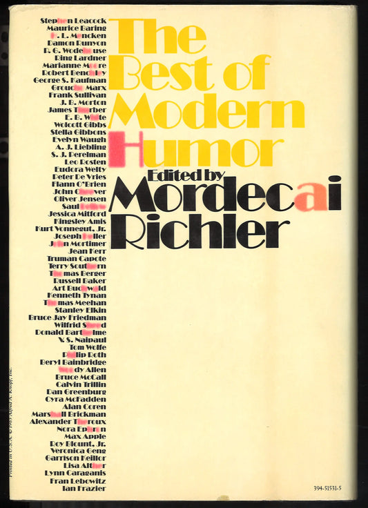 The Best of Modern Humor edited by Mordecai Richler – First American Edition, 1983
