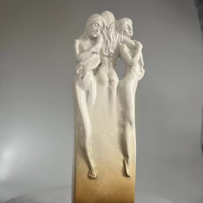 Three Goddesses Embrace Figurine