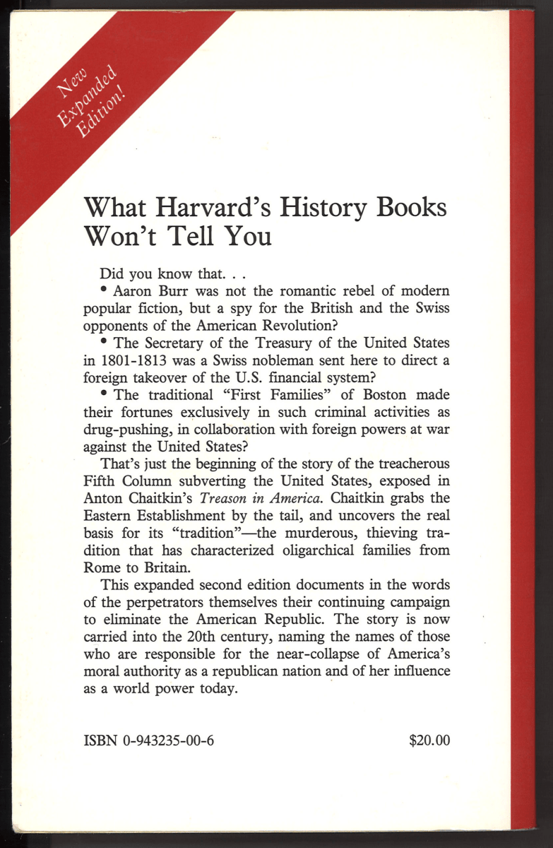 Treason in America: From Aaron Burr to Averell Harriman - The Bookstore