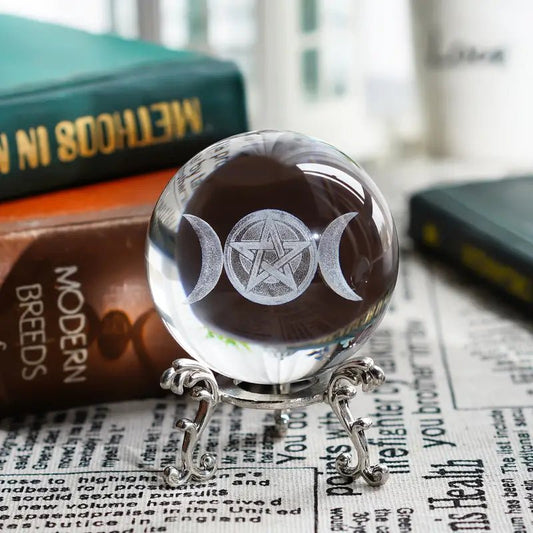 Triple Moon Goddess Crystal Ball - The Bookstore