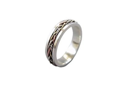 Twine Sterling Silver Meditation Spinner Ring - The Bookstore