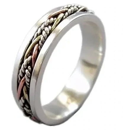 Twine Sterling Silver Meditation Spinner Ring - The Bookstore