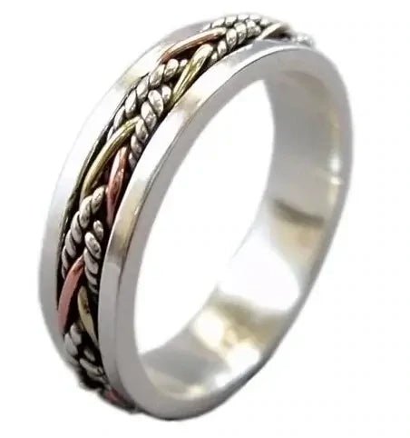 Twine Sterling Silver Meditation Spinner Ring - The Bookstore