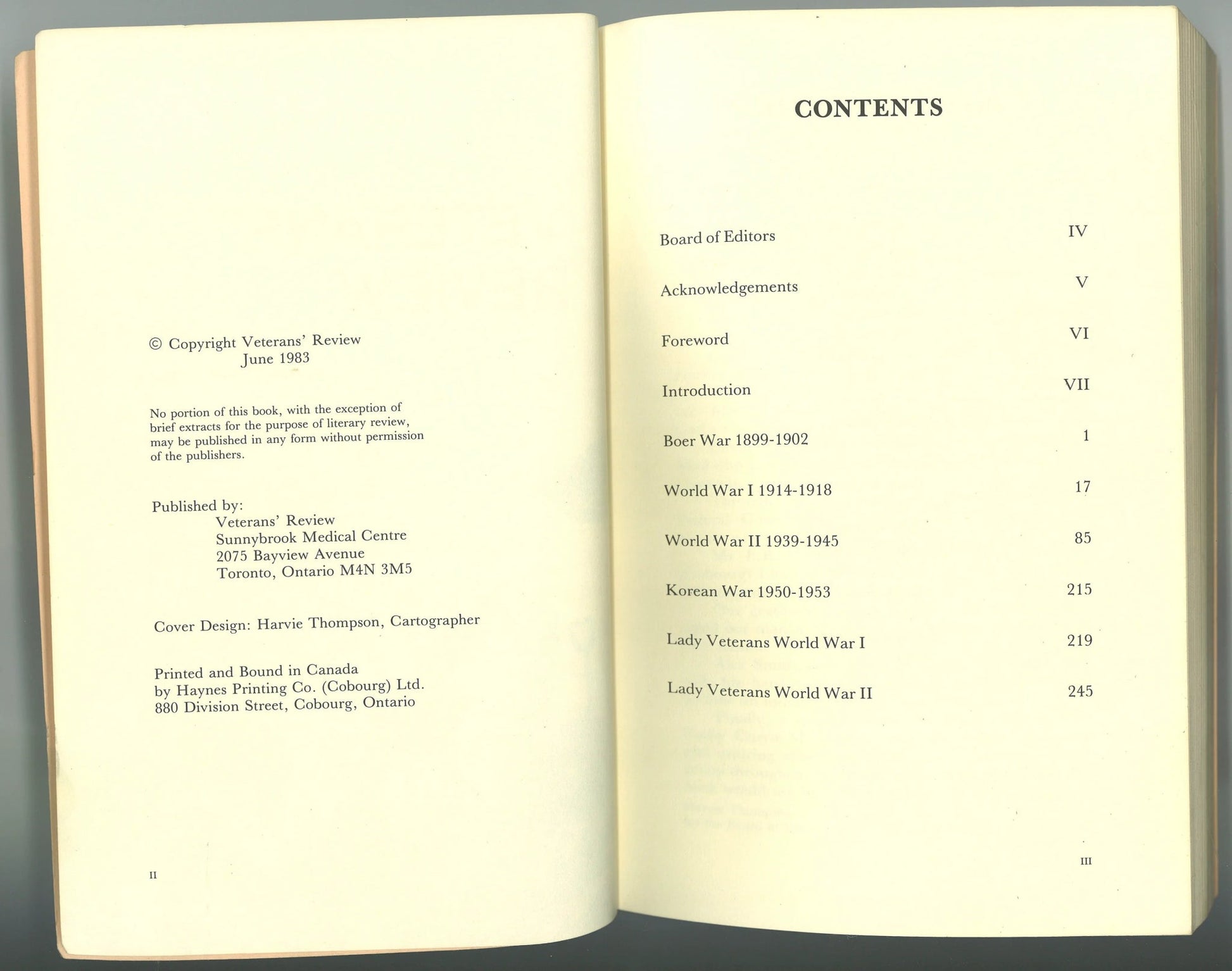 Veterans' Review: A Collection of War Stories The Veterans of Sunnybrook Medical Centre