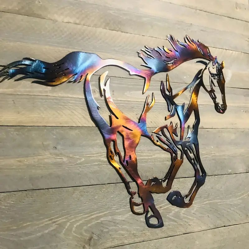 Vibrant Horse Metal Wall Art - The Bookstore