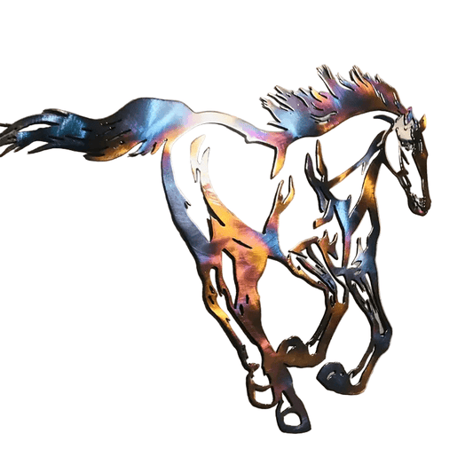 Vibrant Horse Metal Wall Art - The Bookstore