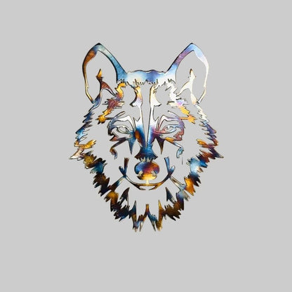 Vibrant Wolf Metal Wall Art - The Bookstore