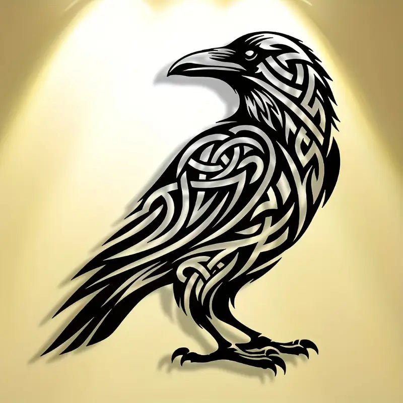 Viking Raven Metal Wall Art - The Bookstore