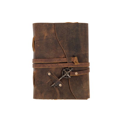 Vintage Leather Bound Journal with Key - The Bookstore