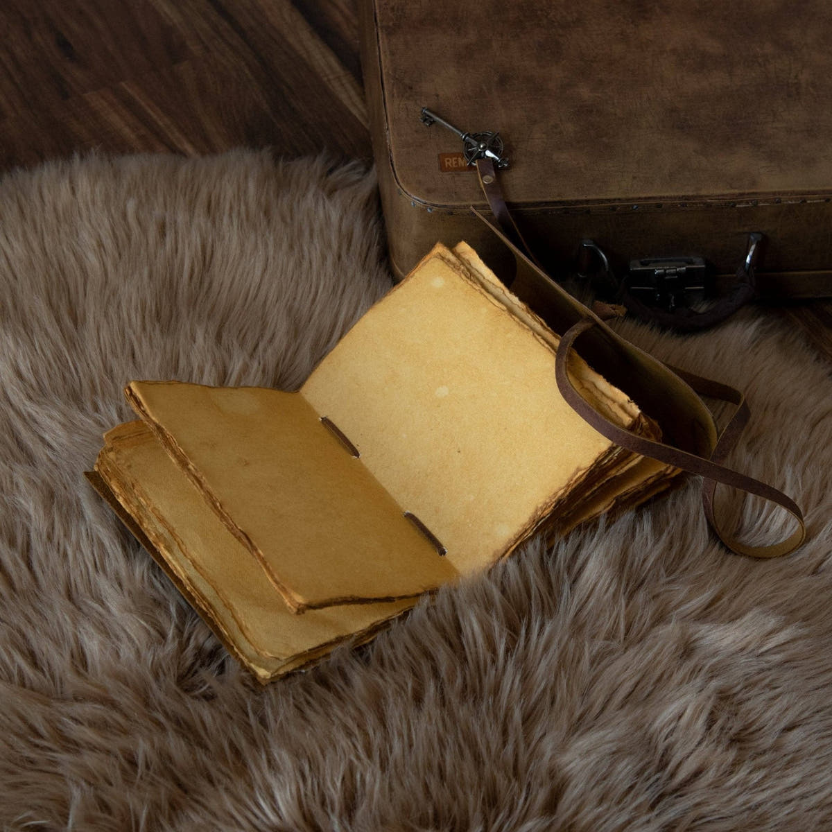 Vintage Leather Bound Journal with Key R K Handicrafts and Exporters