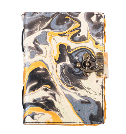 Vintage Leather Journal Marble Print - The Bookstore