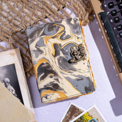 Vintage Leather Journal Marble Print - The Bookstore