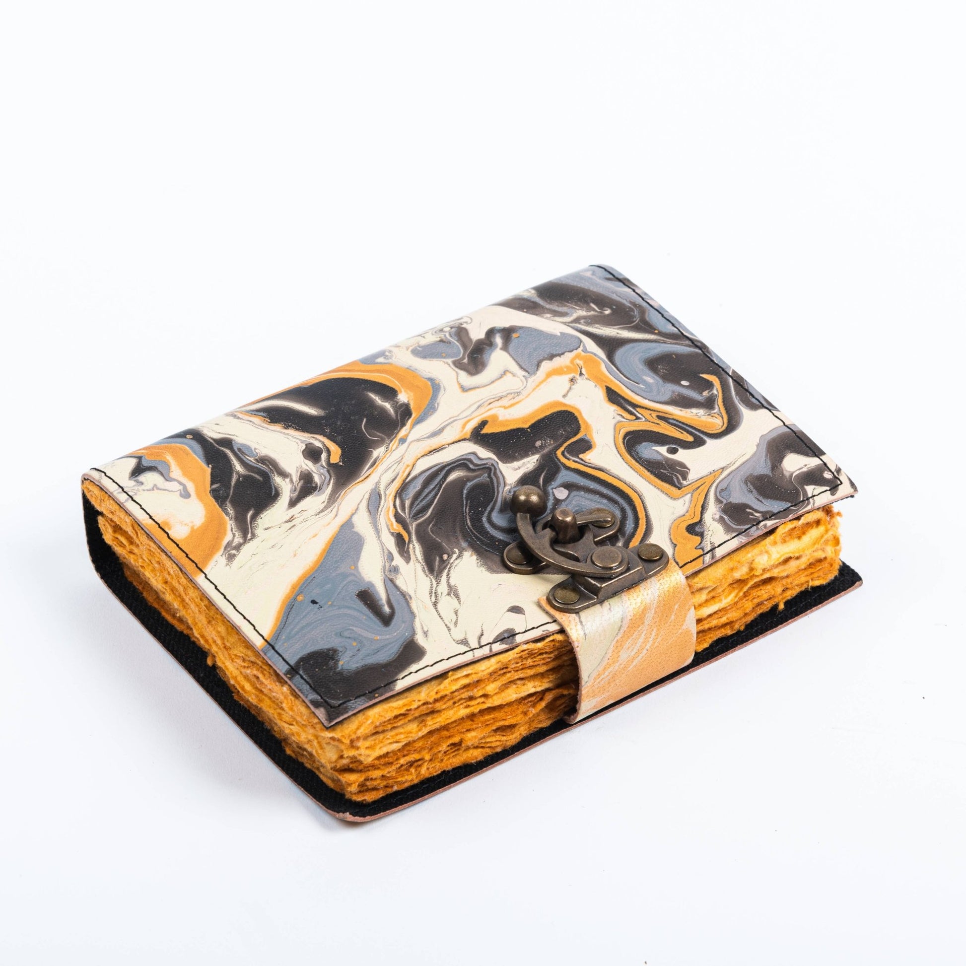 Vintage Leather Journal Marble Print - The Bookstore