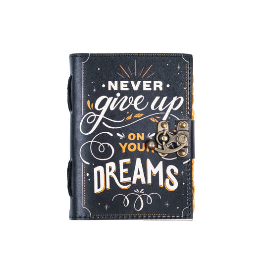 Vintage Leather Journal "Never Give Up On Your Dreams" - The Bookstore