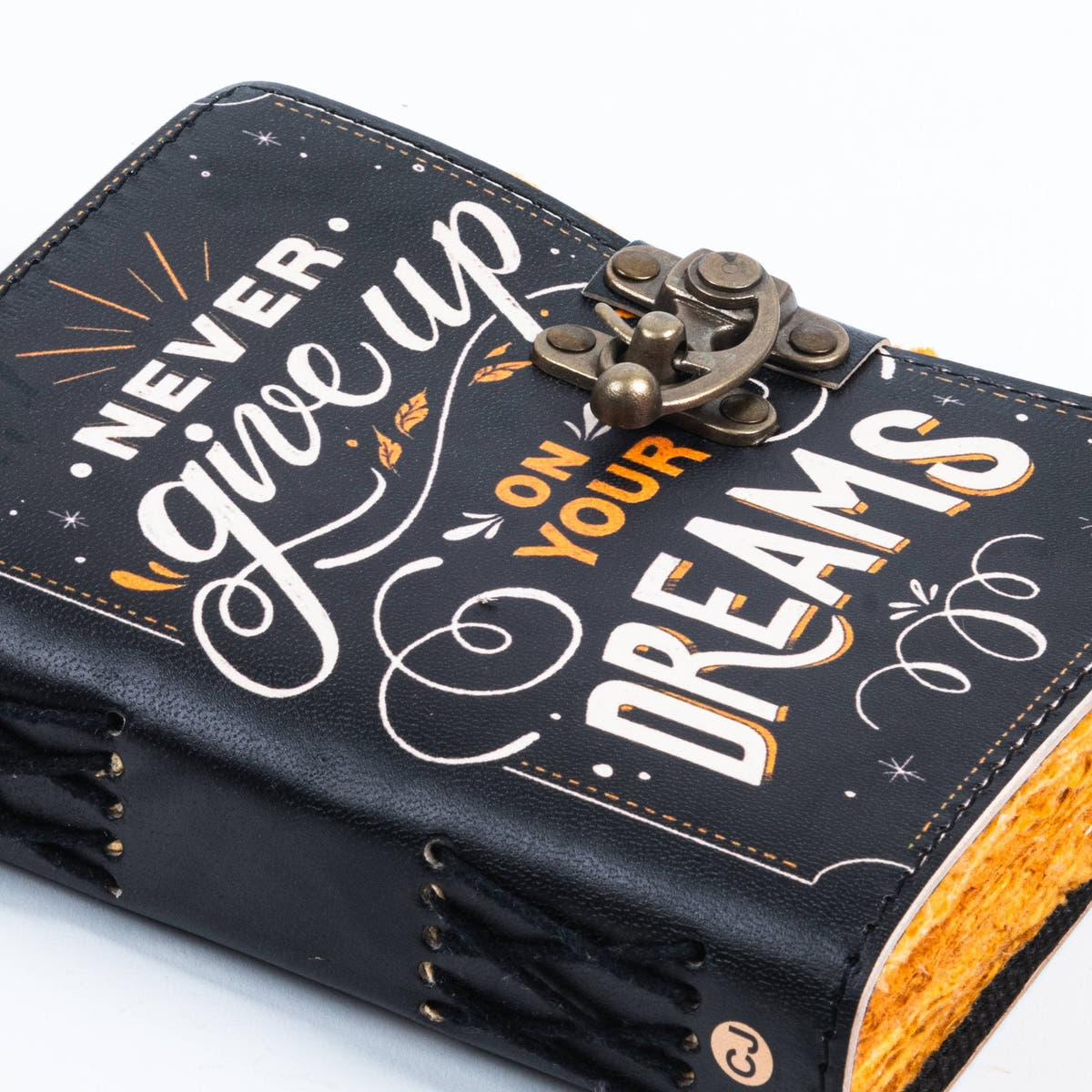 Vintage Leather Journal "Never Give Up On Your Dreams" R K Handicrafts and Exporters