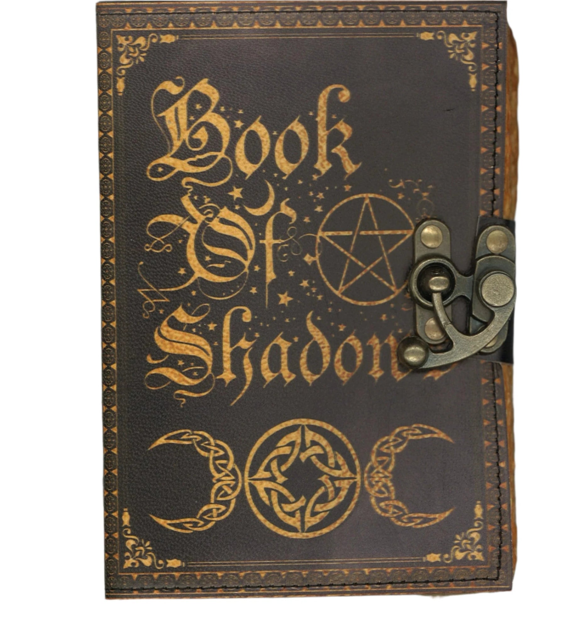 Vintage Leather Journal with Book of Shadow Print - The Bookstore