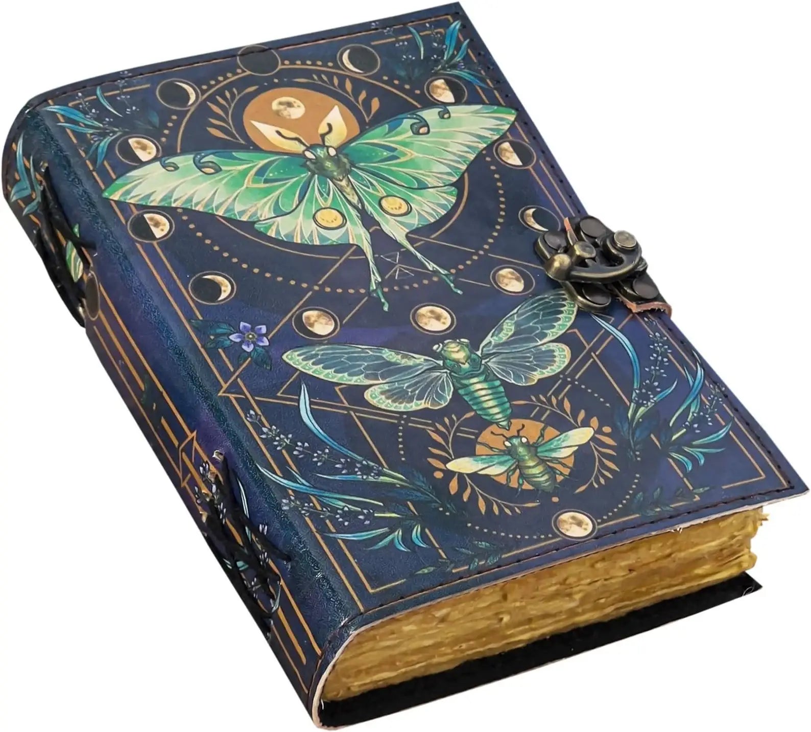 Vintage Leather Journal with Butterfly Print - The Bookstore