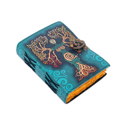 Vintage Leather Journal with Mother of Earth Print R K Handicrafts and Exporters