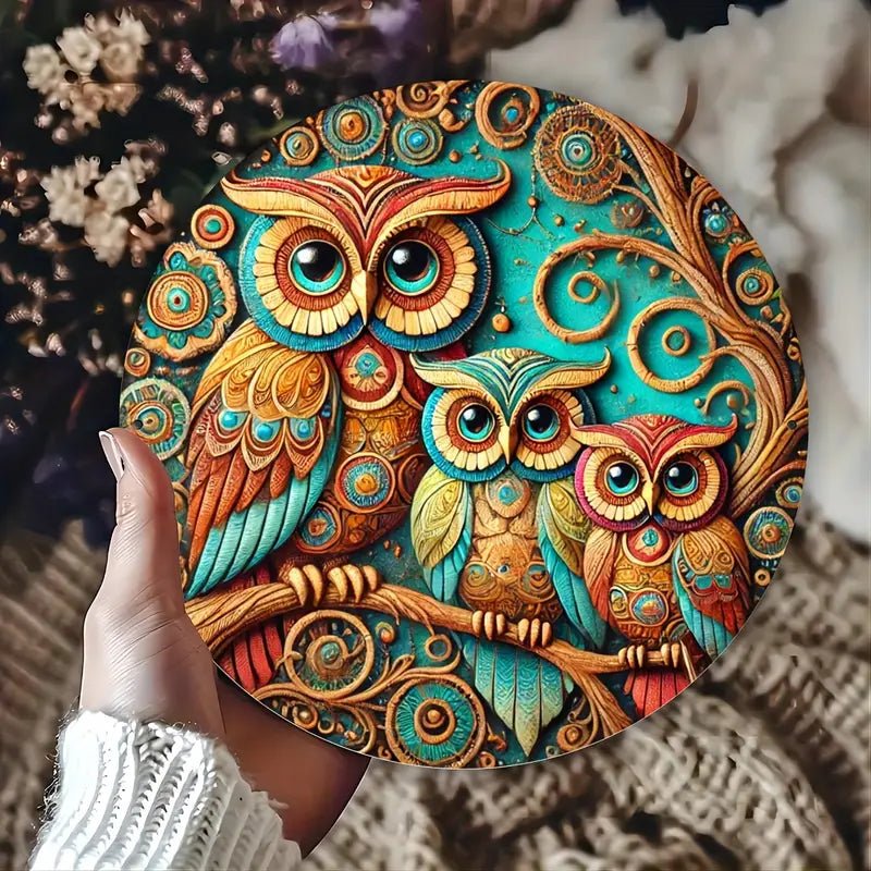 Vintage Owl Art - Tin Sign - The Bookstore