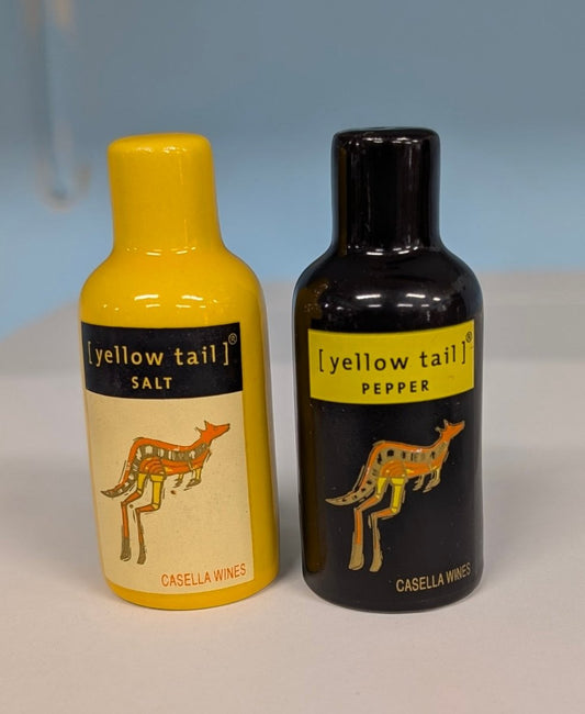 Vintage Yellow Tail Casella Wines Ceramic Salt & Pepper Shakers - The Bookstore