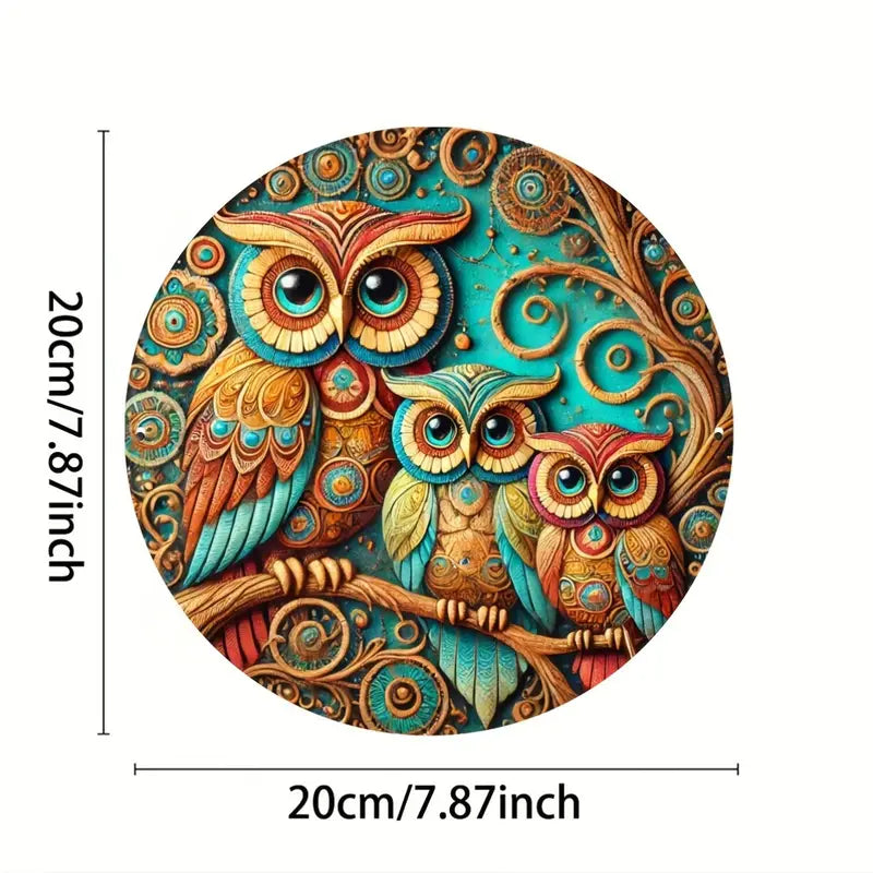 Vintage Owl Art - Tin Sign