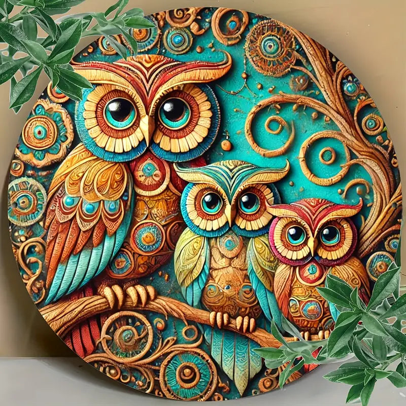 Vintage Owl Art - Tin Sign