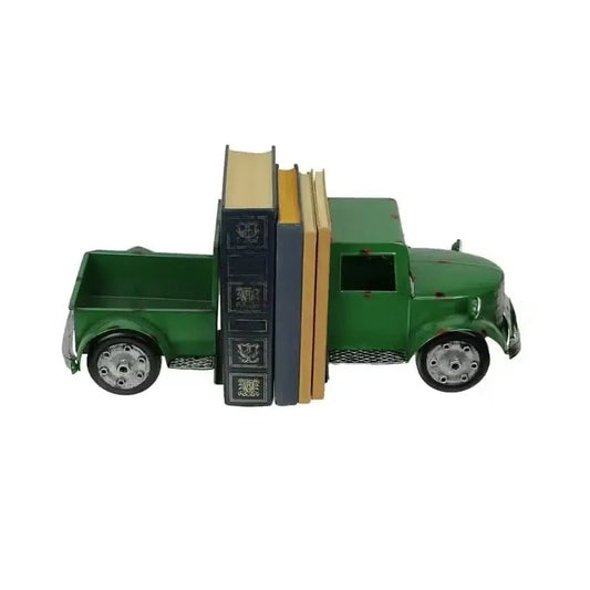 Weathered Green Pickup Truck Metal Bookends - The Bookstore