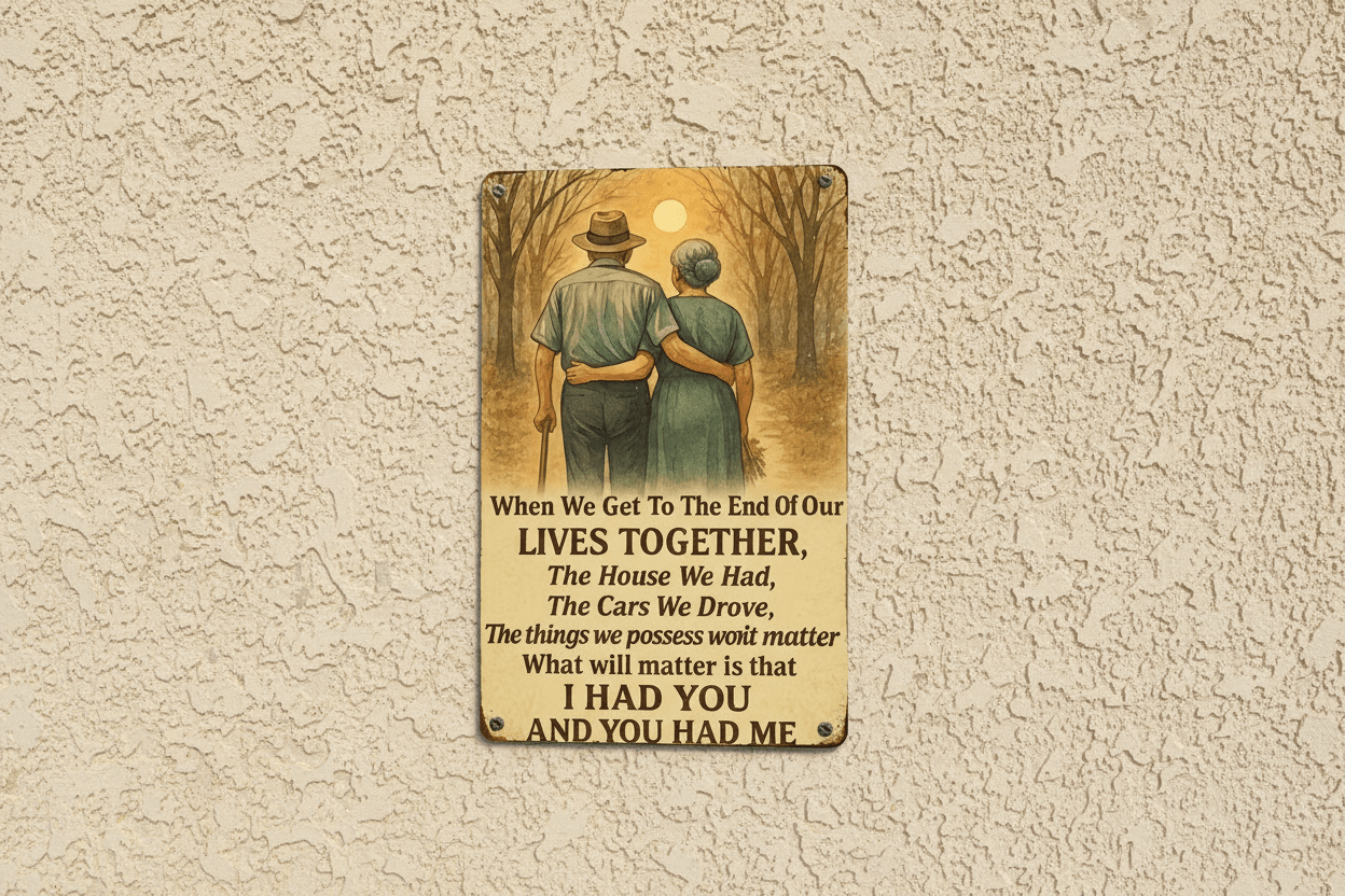 When We Reach the End of Our Lives Together - 8x12 Tin Sign - The Bookstore