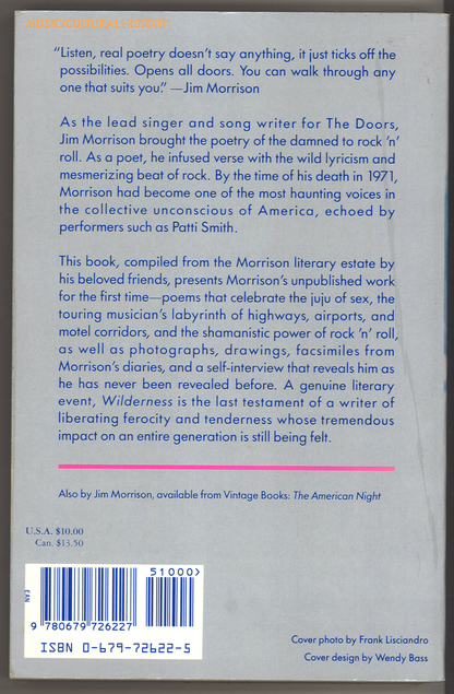 Wilderness: The Lost Writings of Jim Morrison, Volume 1