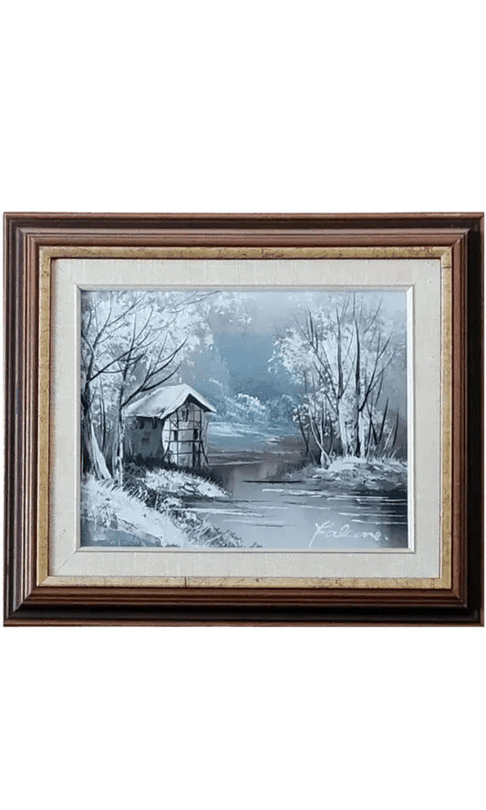 Winter Scene Painting - The Bookstore