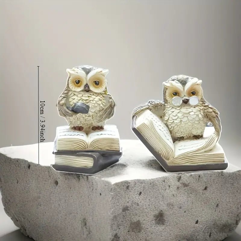 Wise Owl Figurine Set (Set of 2) - The Bookstore