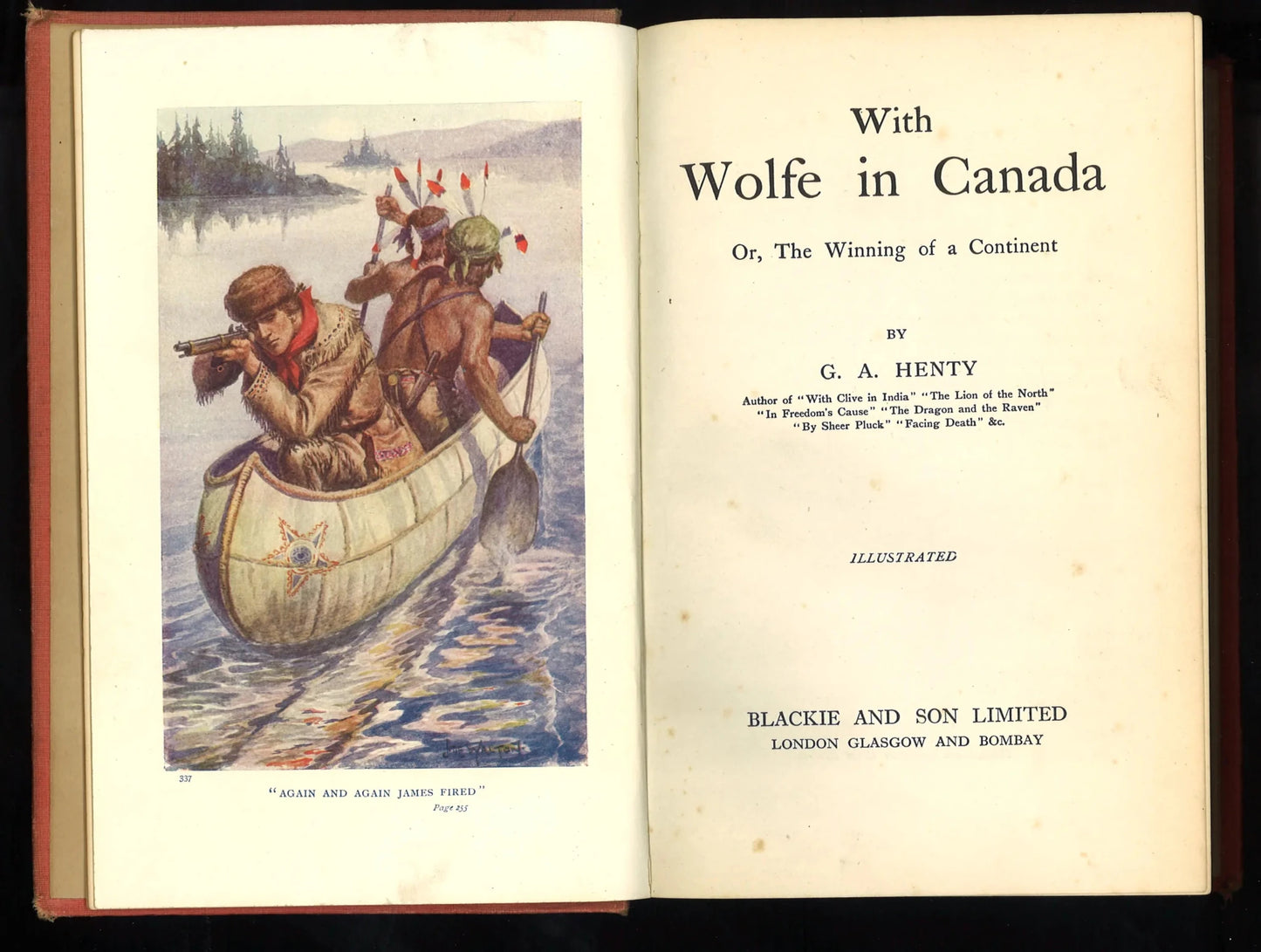 illustration on one page and title page on the other