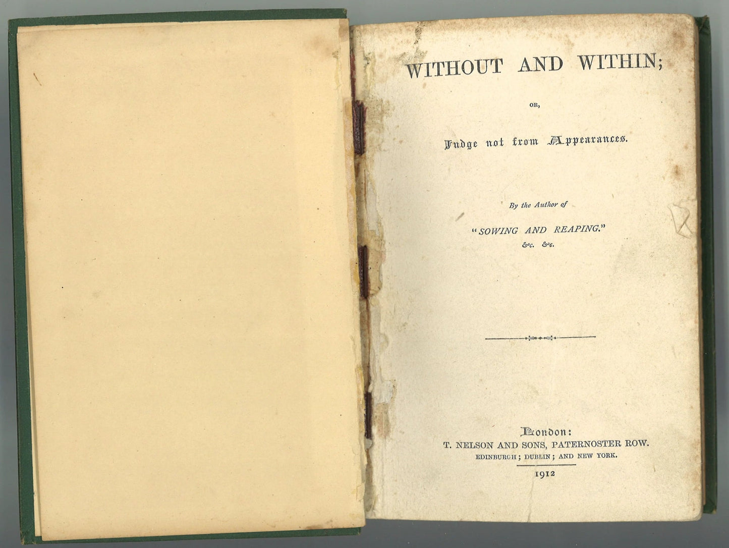 Without and Within or Judge Not From Appearances Hannah Whitall Smith