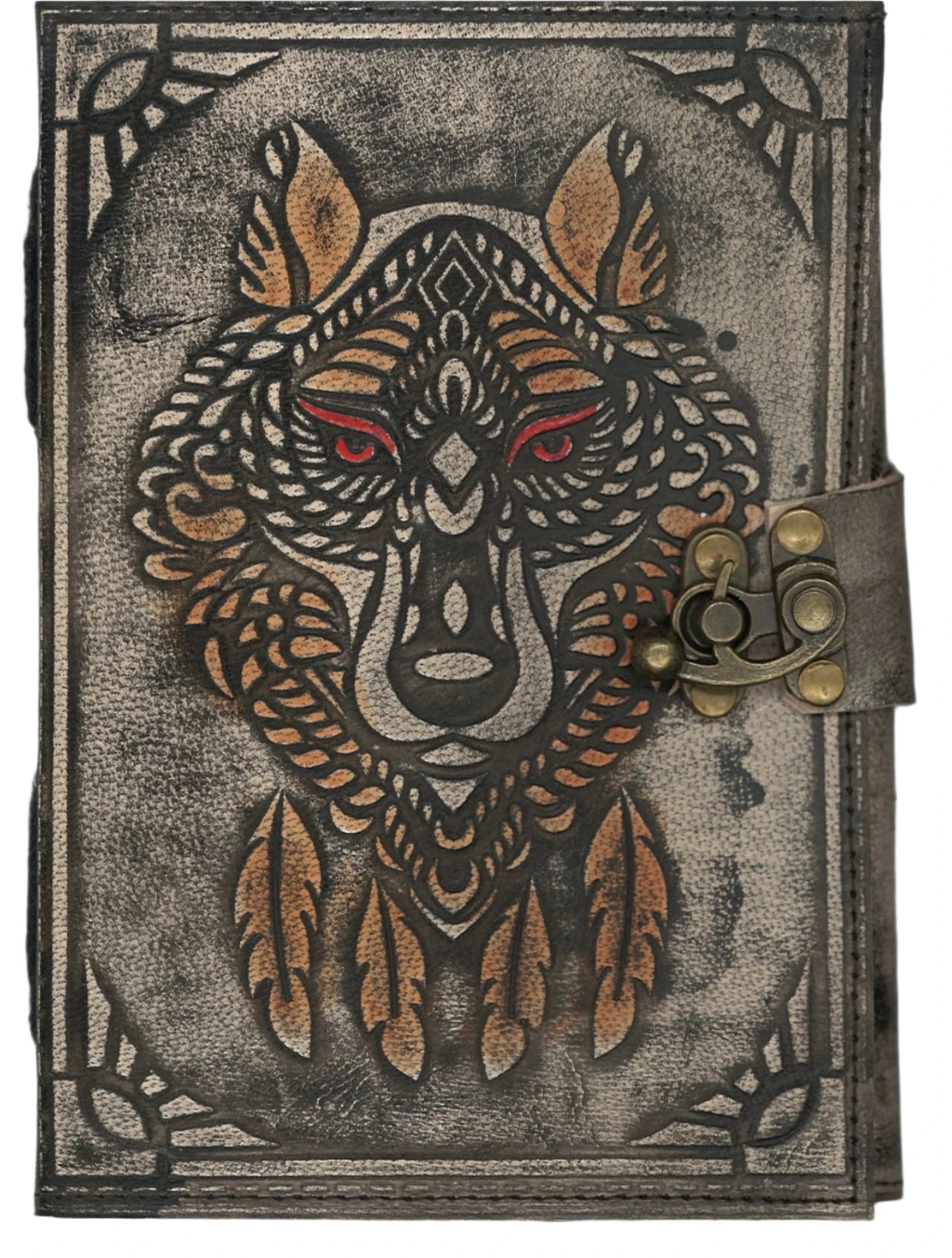 Wolf Embossed Leather Journal - The Bookstore