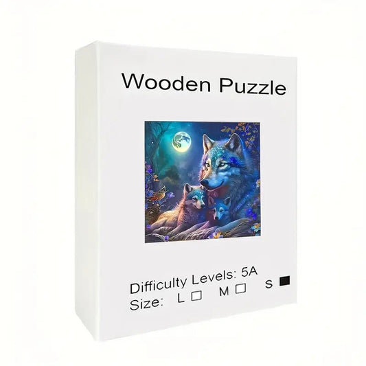 Wolf Theme Wooden Puzzle - The Bookstore