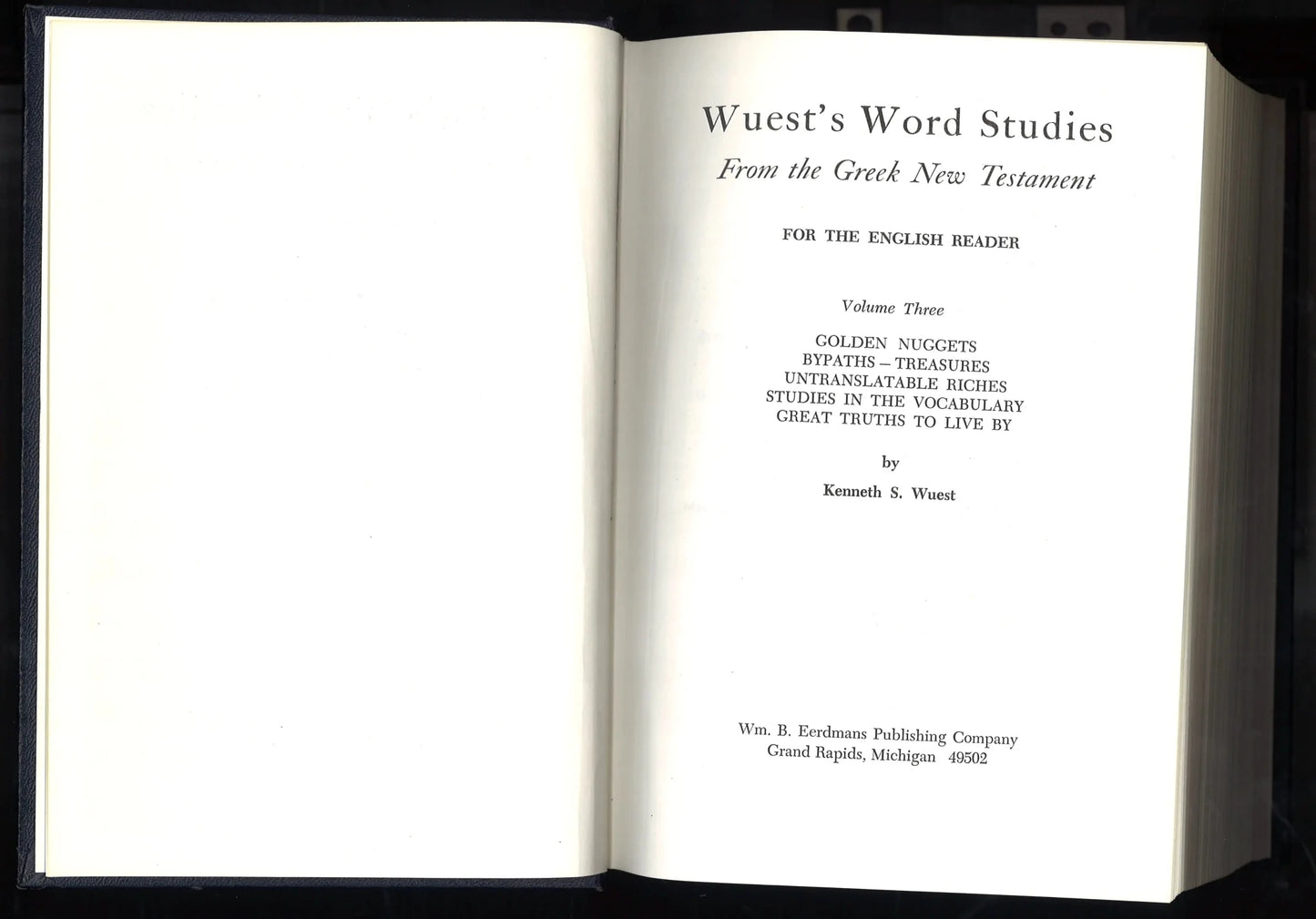 Word Studies in The Greek New Testament Volume III - The Bookstore