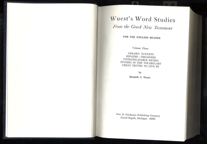 Word Studies in The Greek New Testament Volume III - The Bookstore