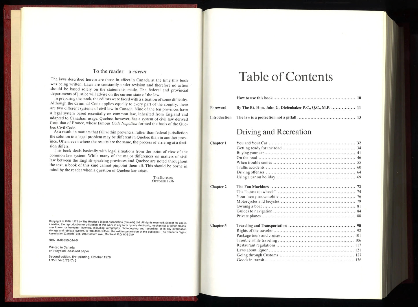 You & The Law - CAA Members' Edition (1976) Second Edition - The Bookstore