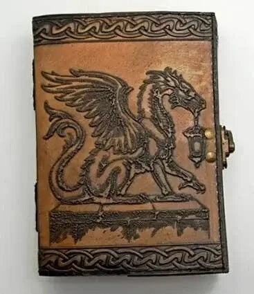 Dragon Holding Lantern Leather Embossed Journal