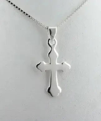 Simple Petite Cross Silver Necklace