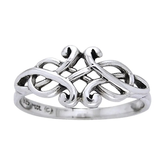 Sterling Silver Unique Celtic Knotwork Ring--Size 12